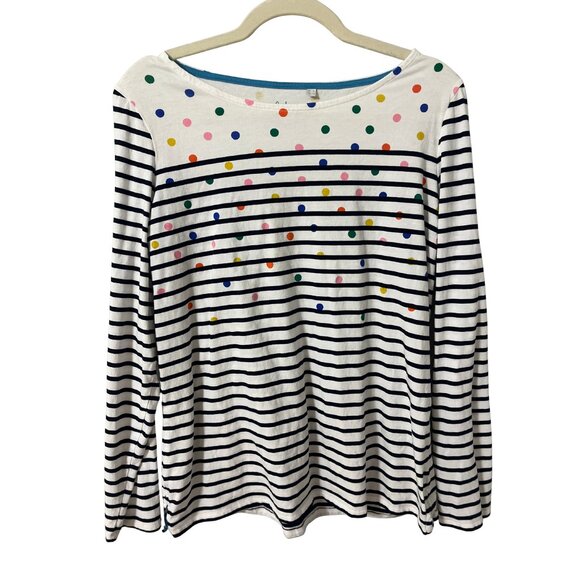 Boden Stripes Ahead of the Rest Breton Polka Dot Long Sleeve Boat Neck Tee 12 - Picture 1 of 4